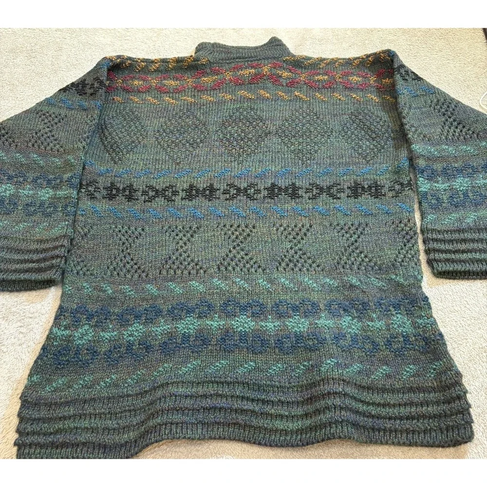 Gaeltarra Ireland Wool Blend Turtleneck Sweater‎ Men's Medium Fair Isle Pattern